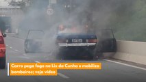 Carro pega fogo na Lix da Cunha e mobiliza bombeiros; veja vídeo