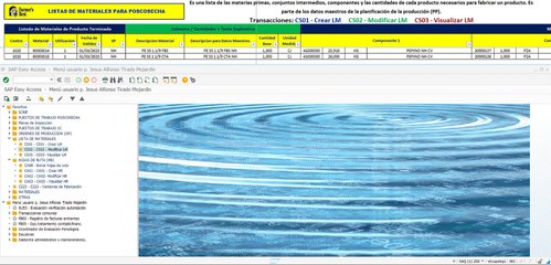 Lista de Materiales - Poscosecha