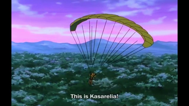 Mobile Suit Victory Gundam - Uso's father paragliding