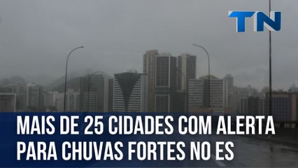 Mais de 25 cidades com alerta para chuvas fortes no ES