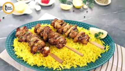 Lemon Pepper Chicken Skewers in Air fryer Recipe by Food Fusion