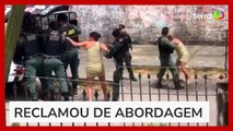 Policial é flagrado agredindo mulher com socos e chutes em Fortaleza