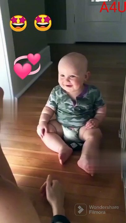 Cut and funny bybi laughing interesting  video try not to laughing A4U studio