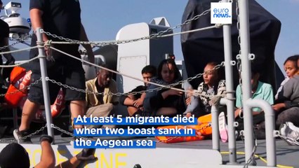 Five dead and dozens rescued after two ships sink in Aegean Sea