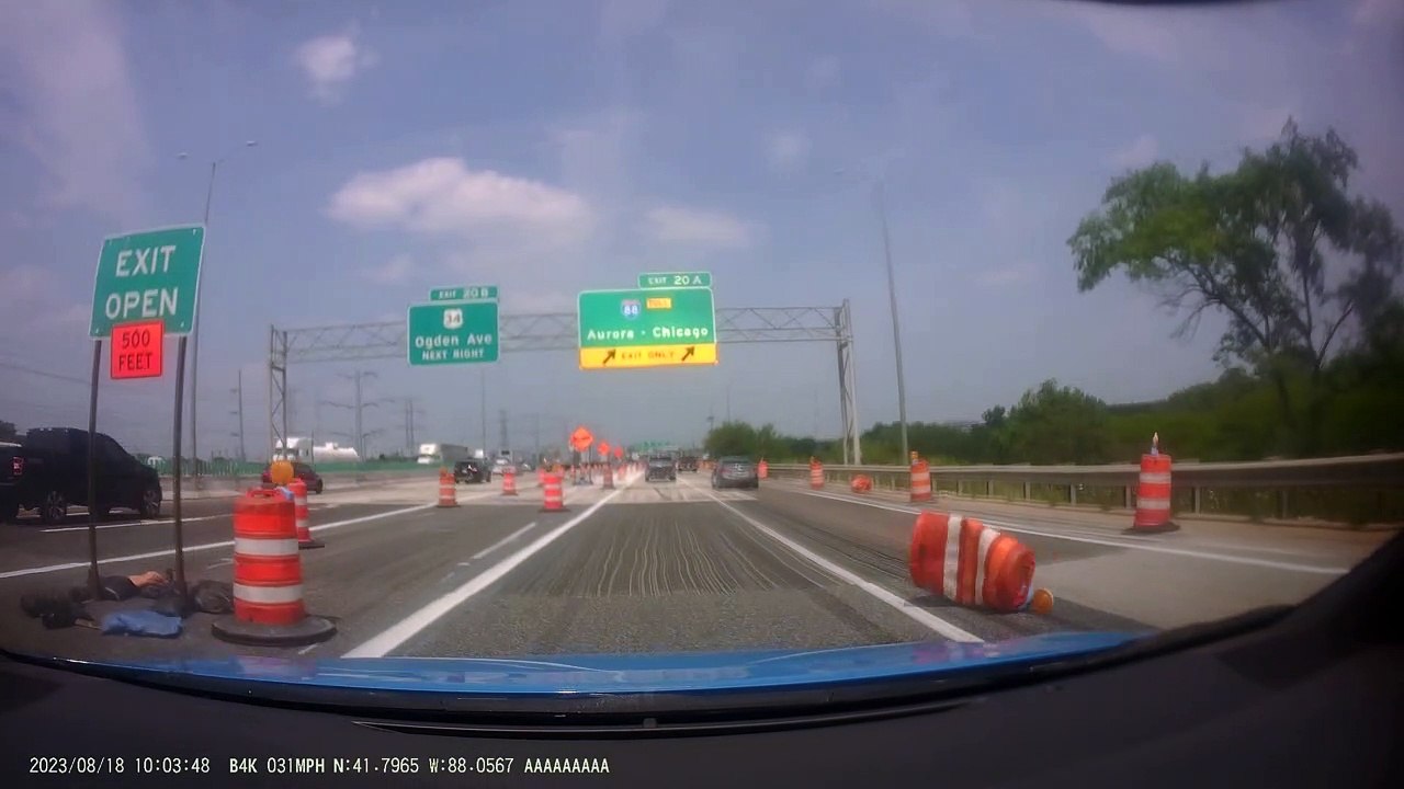 SUV Crashes Into Construction Cones While Trying to Exit Highway ...