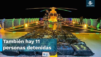 Aseguran más de 4 mil toneladas de cocaína y 10 mil litros de combustible en costas del Pacífico