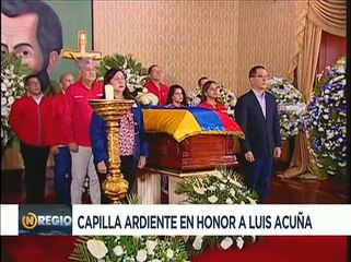 Rinden honores en capilla ardiente a Luis Acuña