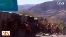 Reportan el accidente de un bus en la carretera Sucre - Potosi, según el informe preliminar hay 2 personas fallecidas