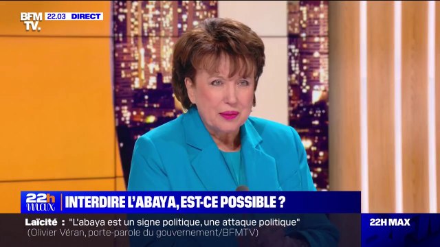 Interdiction de l'abaya à l'école: Gabriel Attal a raison d'avoir donné un signal clair et fort sur la signification religieuse de l'abaya , affirme Roselyne Bachelot