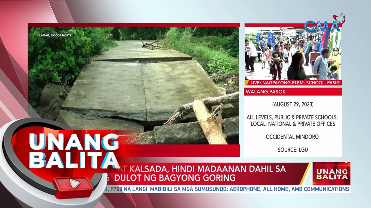 Ilang tulay at kalsada, hindi madaanan dahil sa pinsalang dulot ng bagyong Goring | UB