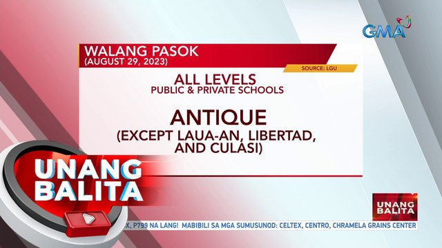 Walang pasok update (August 29, 2023) | UB