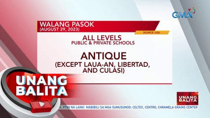 Walang pasok update (August 29, 2023) | UB