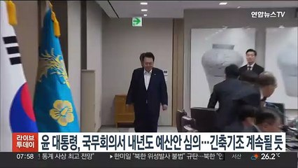 윤대통령, 국무회의서 내년도 예산안 심의…긴축기조 계속될 듯