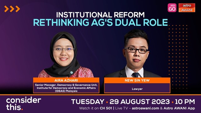 Consider This: Institutional Reform (Part 2) - Separating AG & Public Prosecutor Roles