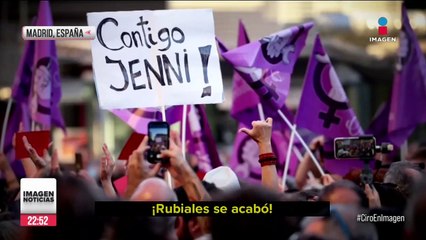 Mujeres marchan en Madrid para exigir cese de Luis Rubiales
