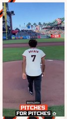 Sarina Bolden throws first pitch