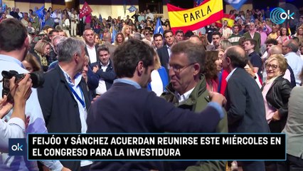 Feijóo y Sánchez acuerdan reunirse este miércoles en el Congreso para la investidura