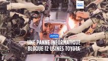 Japon: Une panne informatique géante paralyse depuis ce matin la production de 12 des 14 usines du groupe Toyota - L’entreprise explique ne pas soupçonner une cyberattaque à ce stade - VIDEO