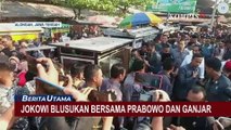 Momen Jokowi Blusukan Bareng Prabowo dan Ganjar di Pasar Pekalongan