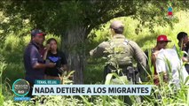 Boyas flotantes no detienen a migrantes para cruzar el río Bravo