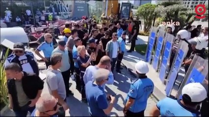 Zeytinburnu'ndaki Suudi şirkete ait kaçak yapının yıkımına polisten engel