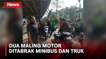 Kepergok Curi Motor di Ancol, Dua Maling Motor Bonyok Ditabrak Minibus dan Truk