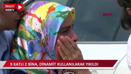 Malatya'da ağır hasarlı 2 bina dinamit kullanılarak yıkıldı 
