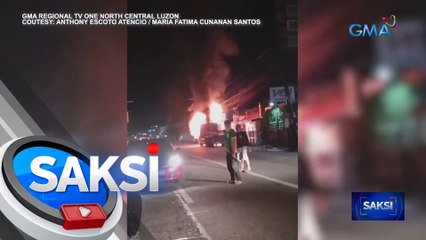 Truck, nagliyab pagkababa ng driver at pahinante para maghapunan | Saksi