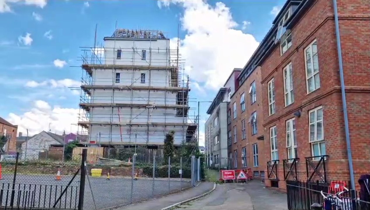 Job's Yard Kettering apartment block August 2023 video Dailymotion