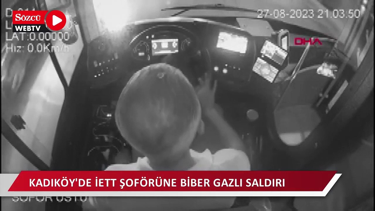 İETT Şoförüne biber gazlı saldırı kamerada