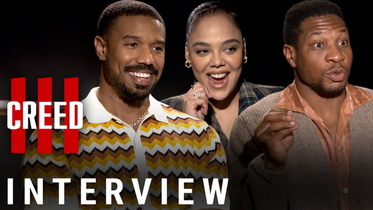 Michael B. Jordan, Jonathan Majors, Tessa Thompson| 'Creed III' Interviews