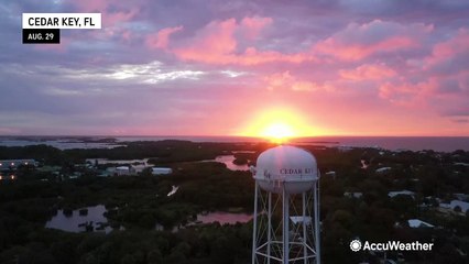 Calm before storm with spectacular sunrise in Florida