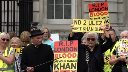Anti-Ulez demonstrators protest outside Downing Street