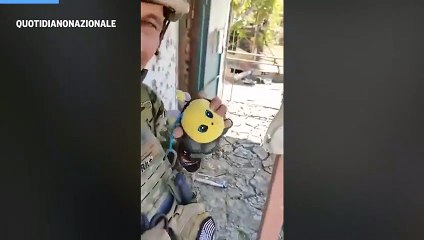 La bandiera ucraina issata sulla riva sinistra del Dnipro