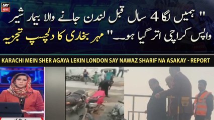 Karachi Mein Sher Agaya Lekin London Say Nawaz Sharif Na Asakay - Report