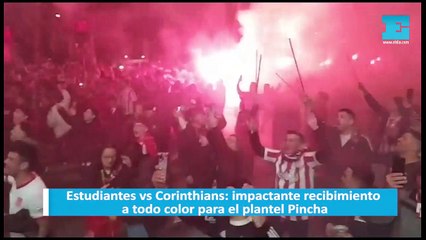 Estudiantes vs Corinthians: impactante recibimiento a todo color para el plantel Pincha