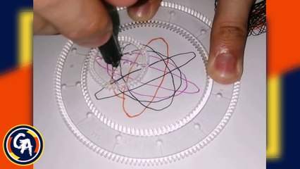 DIBUJANDO un interesante hipotrocoide con un espirógrafo en algunos segundos. (VIDEO 20). DRAWING an interesting hypotrochoid with a spirograph in a few seconds. (VIDEO 20).