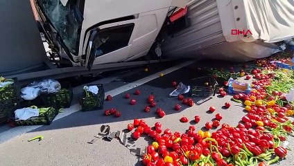 TEM Otoyolu'nda Lastik Patlayan TIR Kazası