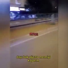 Motosikletli magandalar vatandaşı kuru sıkı tabancayla korkuttu