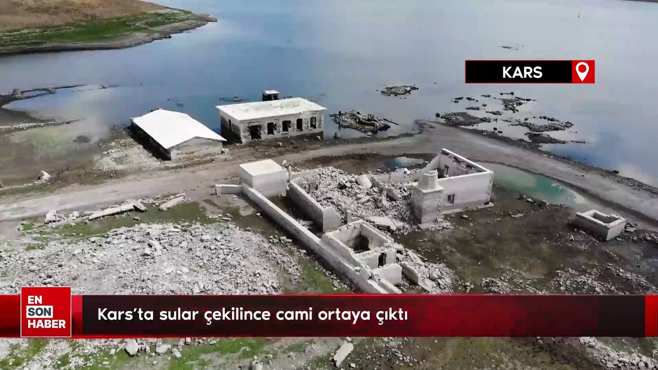 Kars’ta sular çekilince cami ortaya çıktı