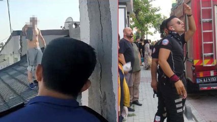 Kız arkadaşından ayrıldı, çatıda aldı