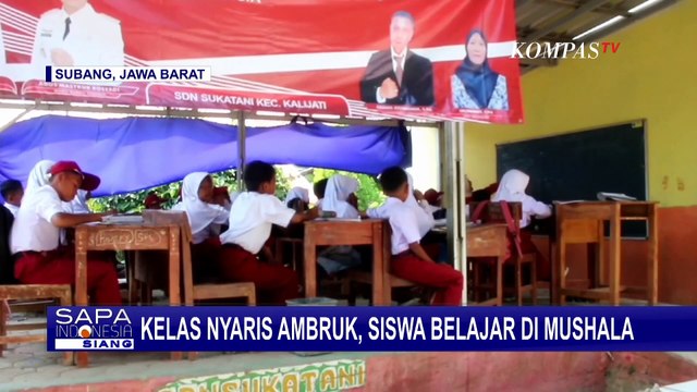 Kondisi Sekolah Rusak, Siswa SDN Sukatani Terpaksa Belajar di Mushala Hingga Parkiran