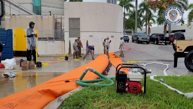 Flood barrier installed around Florida hospital ahead of Hurricane Idalia