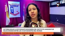 Victoria Rojas la estudiante misionera del instituto Janssen fue seleccionada entre los 10 estudiantes del mundo