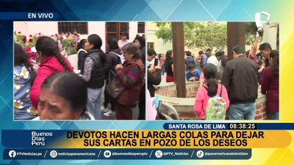 Santa Rosa de Lima: Devotos hacen largas colas para dejar cartas en Pozo de los Deseos
