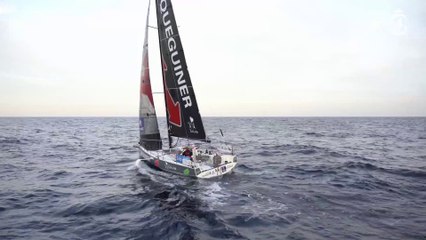 La Solitaire du Figaro Paprec 2023 : MERCREDI 30082023 - ELODIE BONAFOUS  QUEGUINER - LA VIE EN ROSE