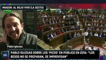 Pablo Iglesias sobre los 'picos' en público en 2016 Los besos no se preparan, se improvisan