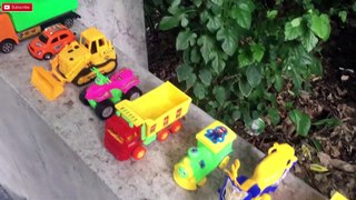 Satisfying Toy CNG Auto Rickshaw, School Bus, Sports Car, Dump Truck Hand Driving On Boundary Wall - 