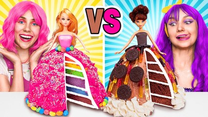 Tournez et décorez : Gâteau arc-en-ciel contre Délice au chocolat !