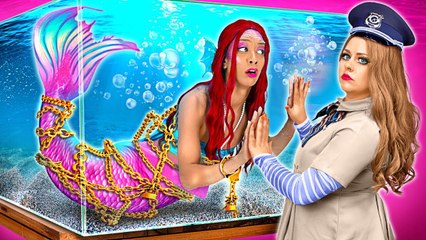 Devenir une sirène MEGAN vs la Sirène en Prison ! Relooking avec des Astuces beauté par LALAL'R